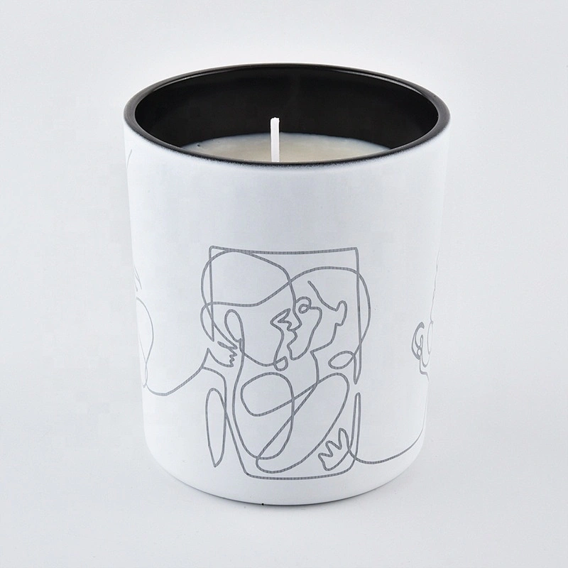 10oz matte white glass candle holder