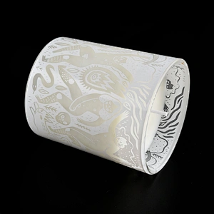 Sunny white matte crystal decorative glass candle vessels 10oz 14oz 16oz