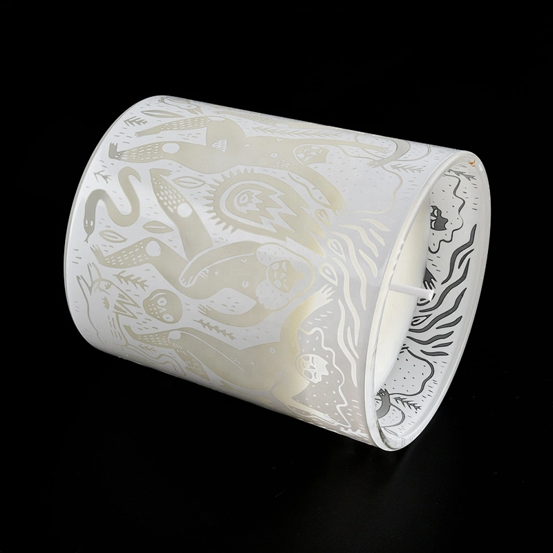 Sunny white matte crystal decorative glass candle vessels 10oz 14oz 16oz