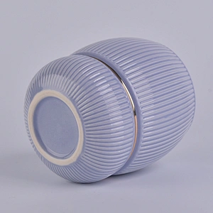 Wholesales luxury tealight custom purple ceramic candle vessel 10oz