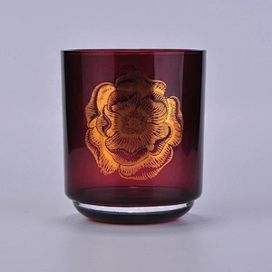 8oz 10oz customized printing amber empty glass candle holder