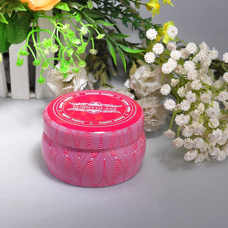 Sunny design decorative metal candle tin 10oz with lid