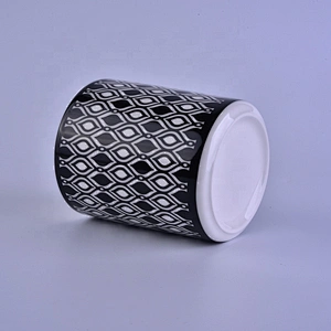 Cylinder pillar ceramic black jar candle making suppliers