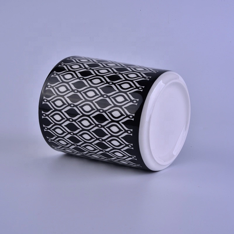 Cylinder pillar ceramic black jar candle making suppliers