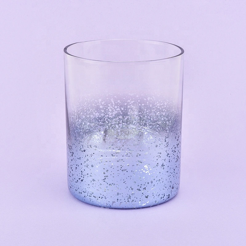 10 oz Crystal blue mercury wedding glass candle holders