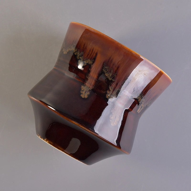 Suppliers amber custom luxury ceramic candle jars home decor
