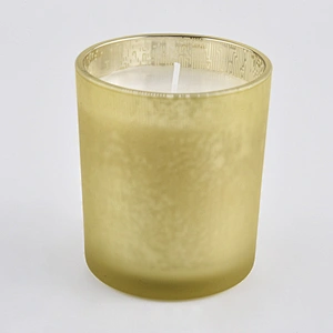Sunny Wholesales custom gold matte luxury glass candle jars holder