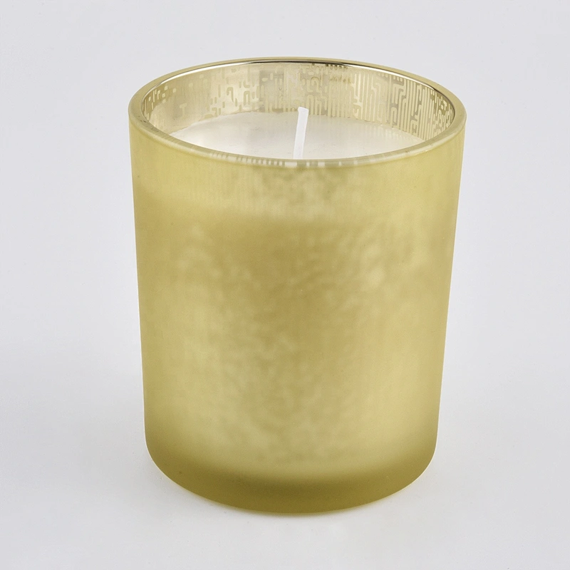 Sunny Wholesales custom gold matte luxury glass candle jars holder