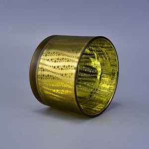 Sunny custom golden glass candle holder vessel 8oz 10oz 12oz