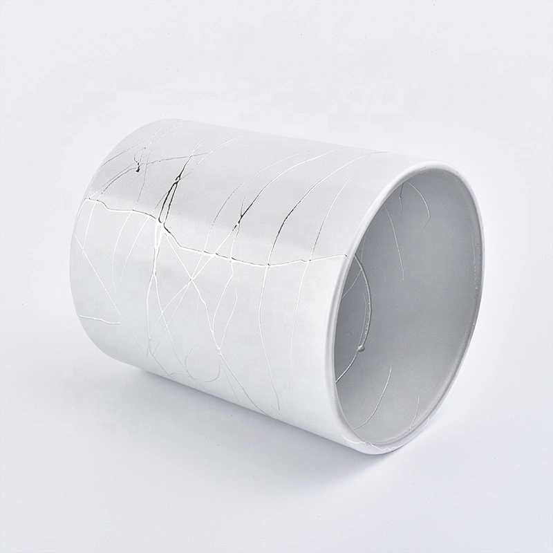 10oz 12oz 14oz Wholesales luxury white frosted candle glass holder