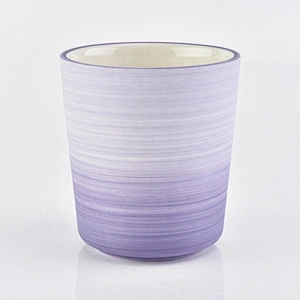 Sunny customised empty matte purple Ceramic Candle holders