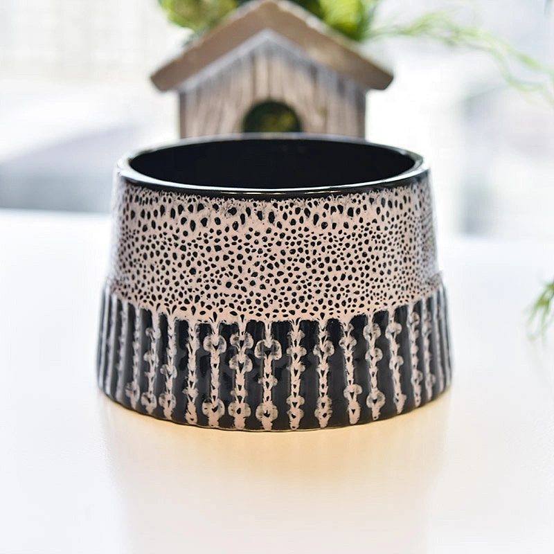 10oz home decoration colorful iridescent ceramic candle container