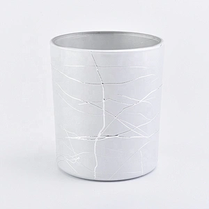 10oz 12oz 14oz Wholesales luxury white frosted candle glass holder