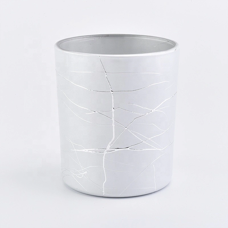 10oz 12oz 14oz Wholesales luxury white frosted candle glass holder