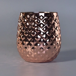 Golden custom geo metal aluminum candle jars
