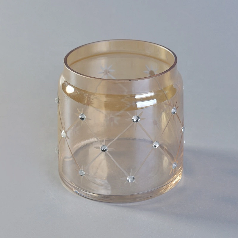 10oz Christmas diamond vintage big glass candle vessel
