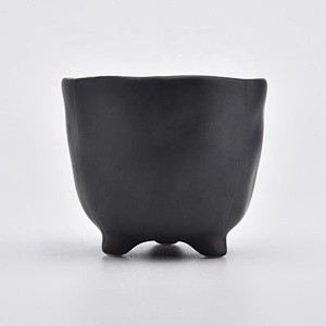 Matte Black Ceramic Candle Jars