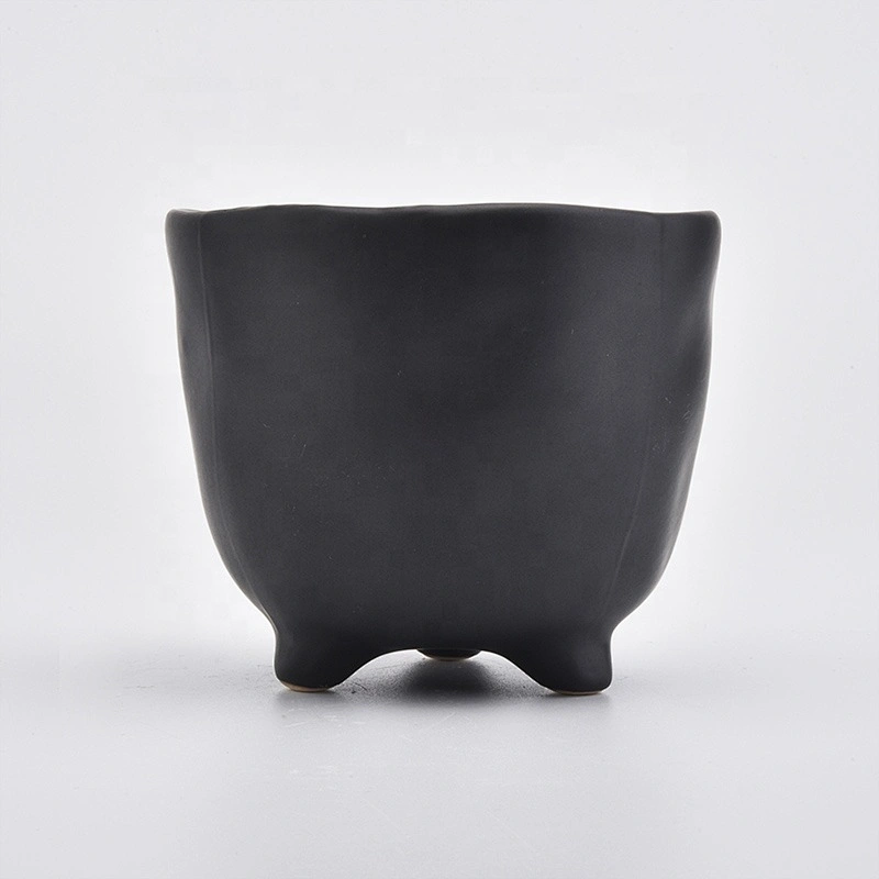 Matte Black Ceramic Candle Jars