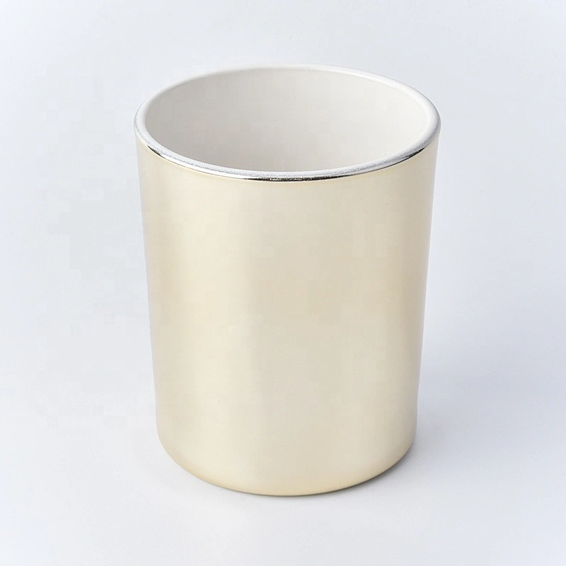 luxury metalized glass candle jar