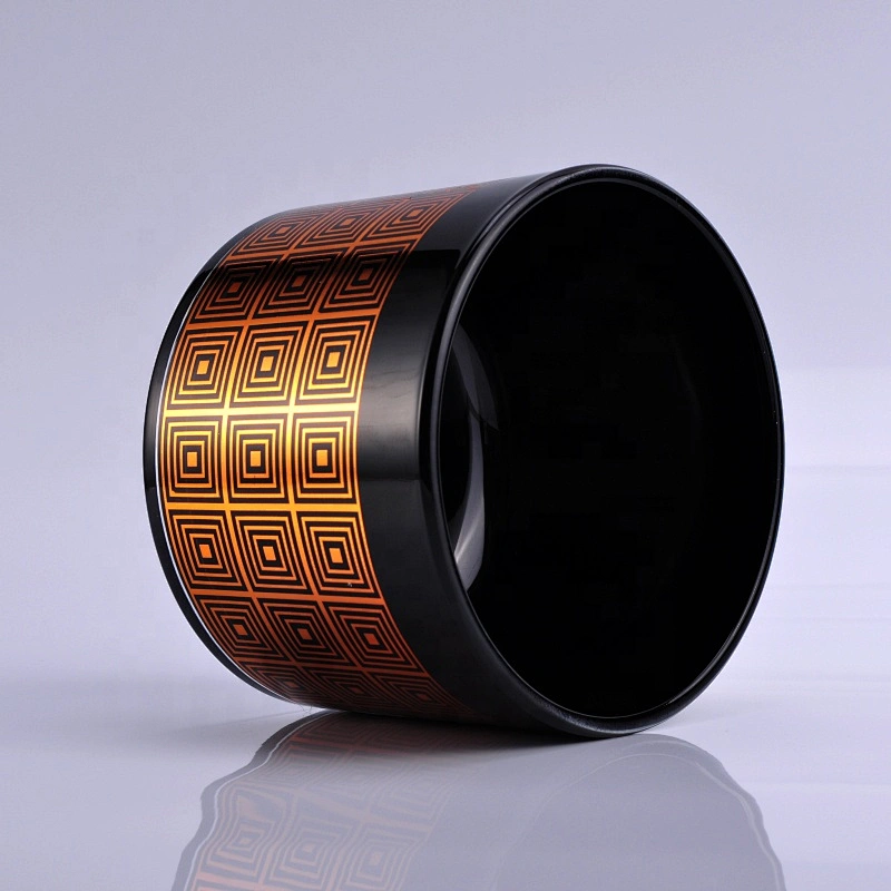 10oz Wholesales Custom black glass candle holder