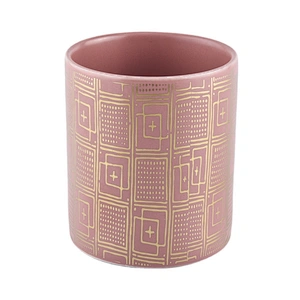 Wholesales decorative pink ceramic candle holder jar home decor