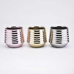 10oz electroplating silver ceramic candle holders for home decor
