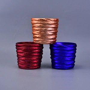 Electroplating empty religious ceramic tealight candle holder pillar