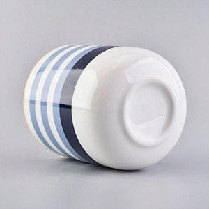 Sunny empty tealight custom blue ceramic candle jar holders