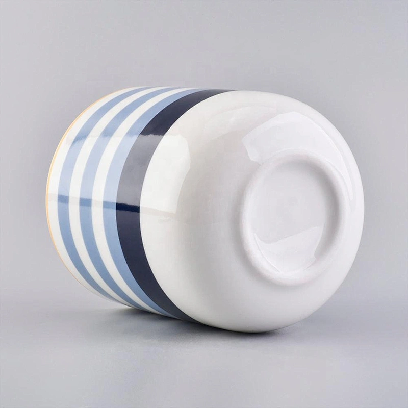 Sunny empty tealight custom blue ceramic candle jar holders