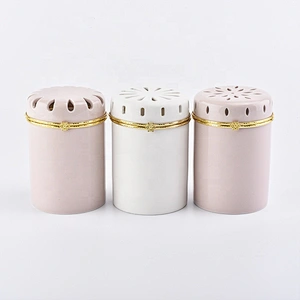 Pink Ceramic Candle Holder WIth Lids