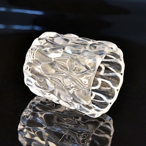 8oz unique embossed high-white glass candle holder glass jar for hotel decoration
