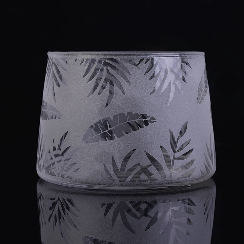 Crystal handmade frosted glass candle container