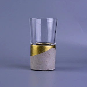 Wholesales custom empty grey luxury concrete cement candle holders