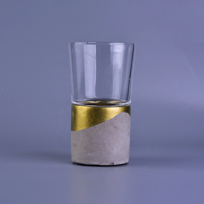 Wholesales custom empty grey luxury concrete cement candle holders
