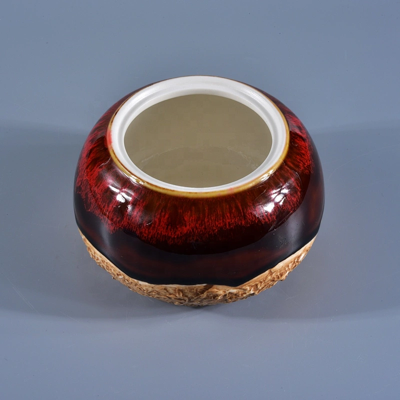 10oz 20oz Wholesales empty decorative candle ceramic holder with lid