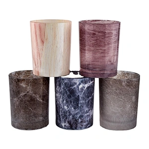 Suppliers color crystal customized glass candle jar holders