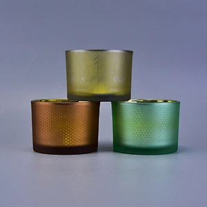 10oz 16oz luxury matte empty plated glass candle container