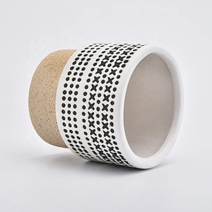 Hand made matte decorating ceramic candle jar custom