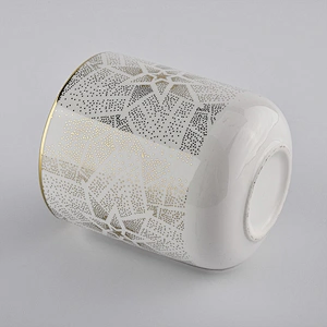 Custom Pattern Ceramic Candle Vessels Wholesale