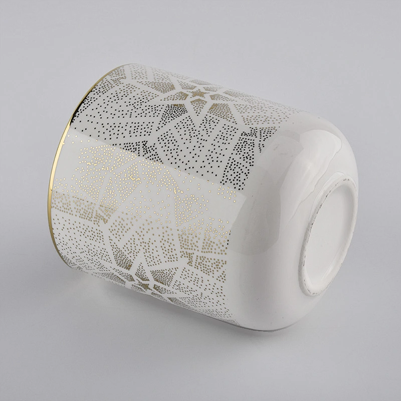 Custom Pattern Ceramic Candle Vessels Wholesale
