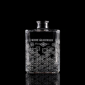 Sunny logo printing crystal square reed glass diffuser bottles