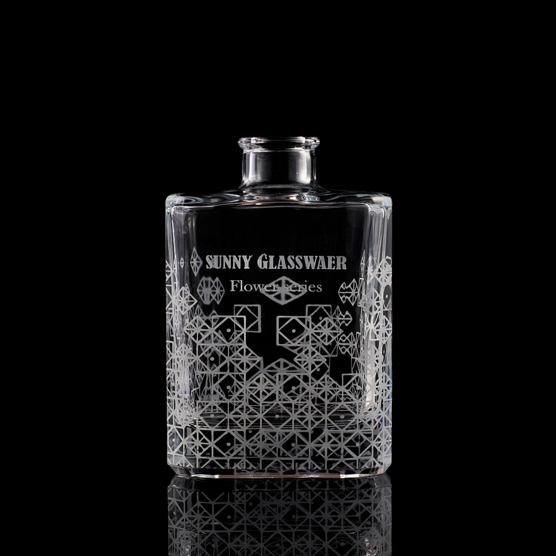 Sunny logo printing crystal square reed glass diffuser bottles