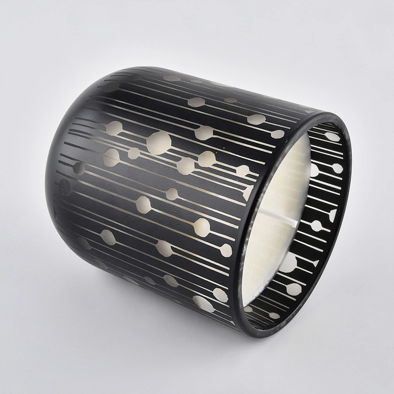 Wholesales empty tealight custom black ceramic candle vessels 10oz