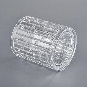 250ml Glass Candle Holders with bamboo patterns