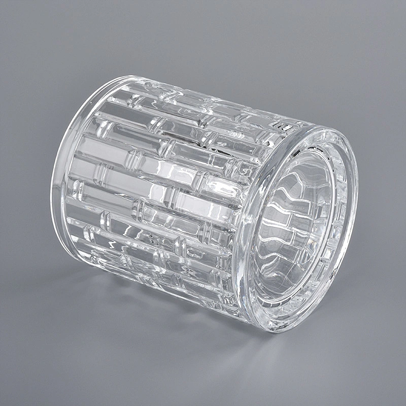 250ml Glass Candle Holders with bamboo patterns