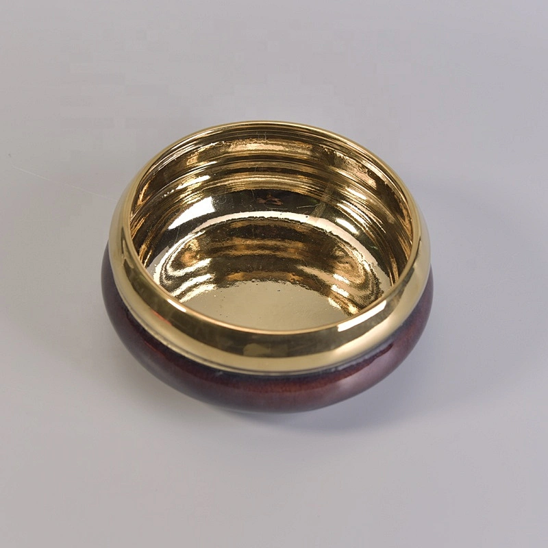 10oz 20oz Luxury decorative empty electroplated ceramic candle jar