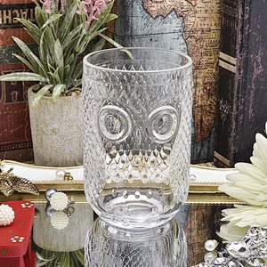 Clear engraving glass candle cup home decor