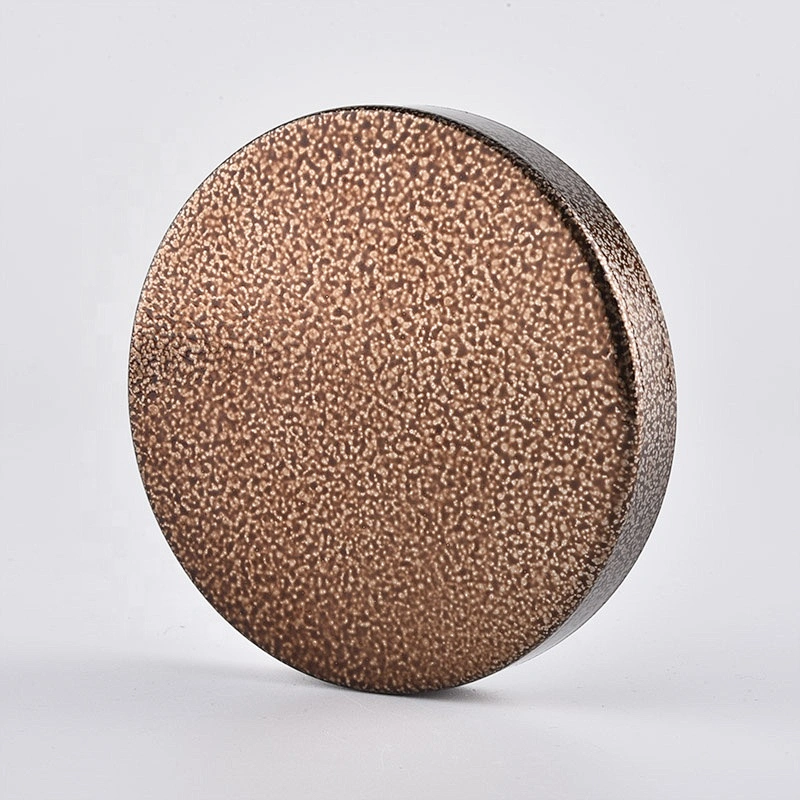 Logo printing round amber metal lid cover for candle jars