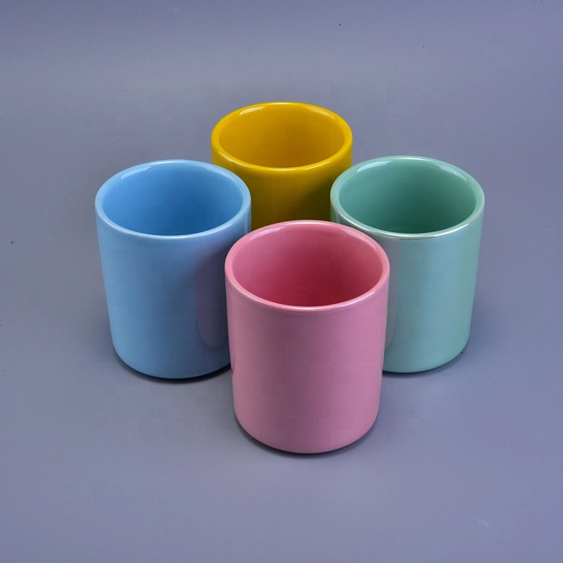 10oz gold pillar bling ceramic candle holders