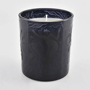 Wholesale 8oz Black Glass Candle Jar With Custom Logo